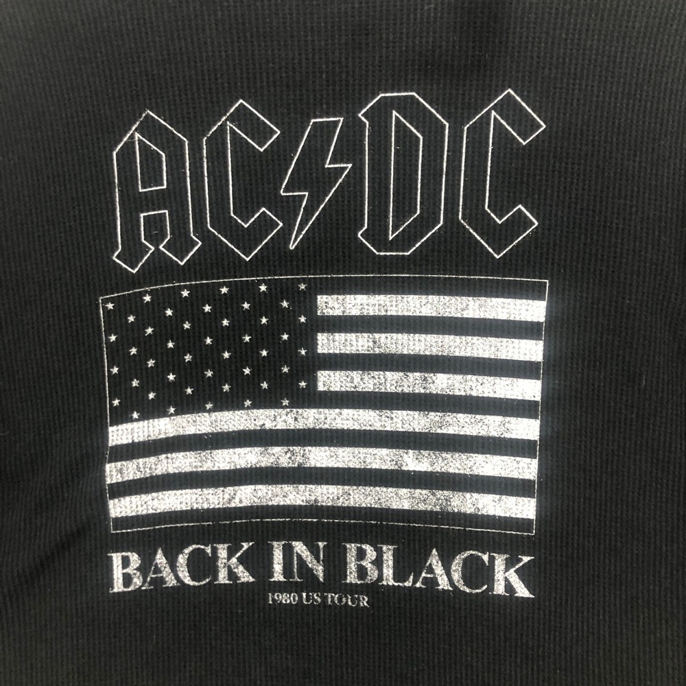 ACDC Long Sleeve Thermal Shirt Back In Black 1980 US Tour Black Size S